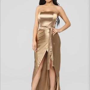 Satin Gold Ball gown